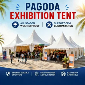 Portable Pagoda Exhibition Tent Custom Logo Print Trade Show Booth Tent for Market Promotion