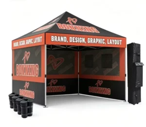 Portable Pop-Up Advertising Tent for Night Market Food Stall, Waterproof, UV-Resistant, Custom Printing