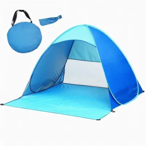 Portable Pop-Up Summer Beach Tent with UV Protection and Windproof Sun Shelter for Kids and Family Camping
