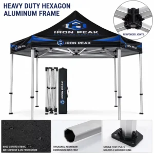 Portable Pop-up Canopy Tent with Feather Flag Banner Set for Outdoor Promotion Booth