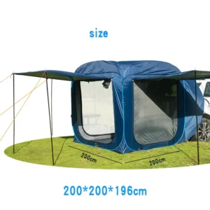 Portable SUV Rear Tent with Folding Roof Design Fits 3-4 People Quick Setup Outdoor Camping Road Trip Shelter SUV Tailgate Tent