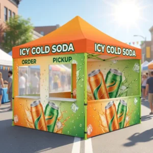 Portable Street Food Tent with Custom Logo, Stain Resistant Waterproof for Pop-up Shop