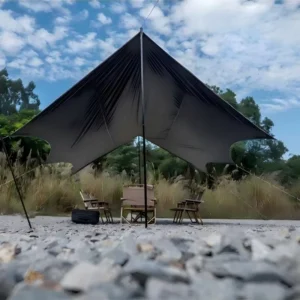 Portable Tarp Shelter for Beach Outdoor Activity Temporary Sun and Rain Shelter