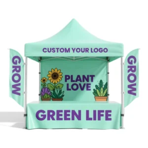 Portable Trade Show Pop Tent 10x10ft Canopy Tent Waterproof Indoor Tent for Event Promotional Gazebo Bag Flag All Seasons 3-4