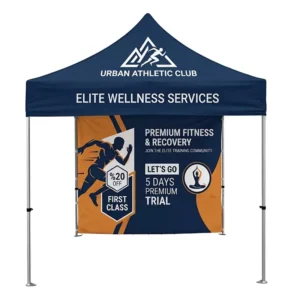 Portable Trade Show Tent with Back Wall and Custom Printing