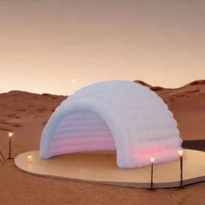 Portable White Oxford Inflatable Igloo Dome Tent with LED Lighting for Nightclub, Disco, Party and Wedding Events