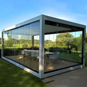Powder-Coated Aluminum Adjustable Roof Pavilion Pergola Canopy Waterproof Balcony All-Weather