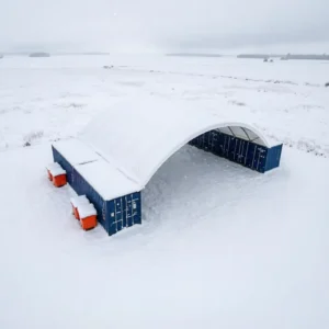 Prefab Container Shelter Quick Assembly Galvanized Steel Frame with PVC Tarpaulin for Temporary and Permanent Storage