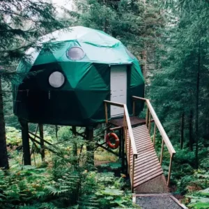 Prefab Insulated Waterproof Camping Geodesic Dome Tent With Curtain