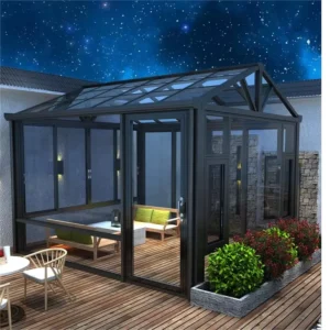 Prefabricated Sliding Retractable Aluminum Alloy Frame Glass House Outdoor Sunroom