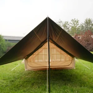 Premium 12sqm Pro Inflatable Camping Tent Large Space Waterproof with AB Doors&Awning & Chimney Opening for Family Outdoor