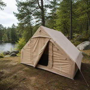 Premium 210D Oxford Inflatable Tent Khaki 6.3sqm Glamping House Weather Resistant Robust Frame Luxury Family Camping Shelter