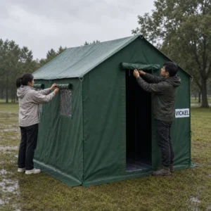 Waterproof Heavy Duty 2x3m Canvas Frame Tent Single Quick Automatic Opening Large Outdoor Event Safari Glamping Tent Galvanized