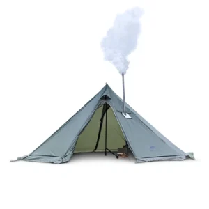 5 8 Person Large Pyramid Hot Tent with Stove Jack and Snow Skirt 4 Season 210T Ripstop Plaid Outdoor Shelter