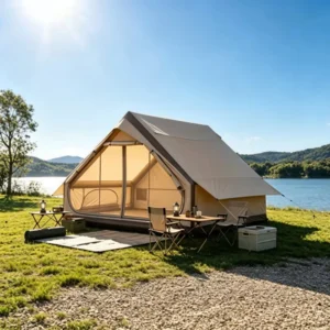 Premium 6.3sq.m 210D Oxford Inflatable Tent Front Rear Wide Doors Spacious Interior All Weather Resistant Camping