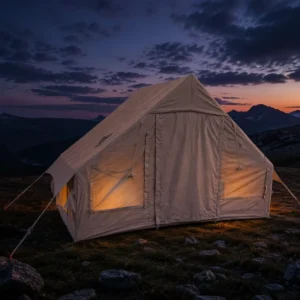 Premium Aesthetic 6.3sqm Inflatable Tent TC Cotton Luxury Glamping Vintage Khaki Outdoor Family Shelter Waterproof Space