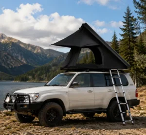Premium Aluminum Roof Top Tent Hard Shell Rooftop Tent for SUV 4×4 Off Road Camping with Ladder