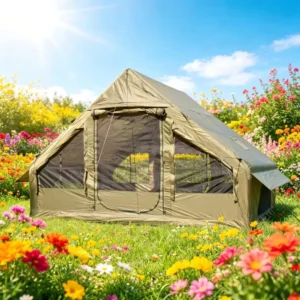 Premium Custom Inflatable Camping Tent Family Outdoor Escapes Luxury Waterproof Double Layer Four Season Air Tent Glamping Cabin