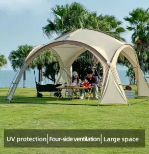 Premium Dome Canopy Tent Double Layer 210D Silver Coated Oxford Waterproof 5 6 Person Quick Automatic Opening Large Pavilion for