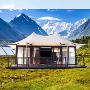 Premium Double Layer Spacious Waterproof Four Season Safari Tents Luxury Camping Prefab Glamping Wilderness Resorts UV