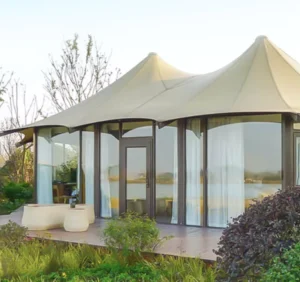Premium Family Glamping Tent Spacious Canvas Lodge Tent Luxury Outdoor Tent for Resort Camping and Group Stays