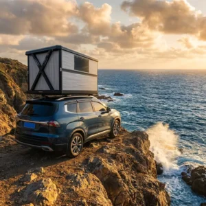 Premium Four Season Double Layer Aluminium Alloy Electric Automatic Opening Vertical Lift Rooftop Cabin Sunroof Connection
