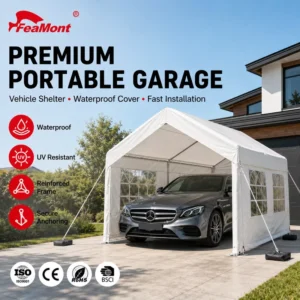 Premium Galvanized Steel Carport Heavy Duty Car Canopy All Weather Vehicle Shelter for RV and Boat Storage