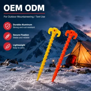Premium Large Aluminum Fishbone Tent Stakes Lengthen Design Ground Anchor Peg Stable Windproof Outdoor Camping Tent Peg