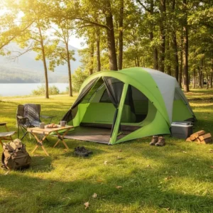 Premium Large Outdoor Waterproof Windproof Four-Season Double Layer 12sq.m Family Camping Tent Spacious One Bedroom Design