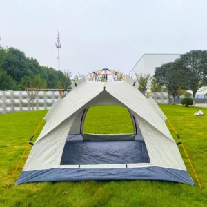 Premium Lightweight Automatic Pop Up Tent 2 Doors Double Layer Sunshade No Windows Travel Camping