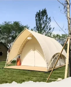 Premium Luxury Four Season Double Layer Waterproof Canvas Rectangular 5×7 Meter One Bedroom Living Room Camping Tent