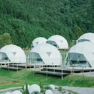 Premium Modern PVC Geodesic Dome Camping Tent All Season Waterproof Professional Luxury Outdoor Shelter