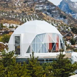 Premium PVC Geodesic Glamping Dome Tent Four Season Waterproof 3000mm Professional Camping Tent Luxury Outdoor