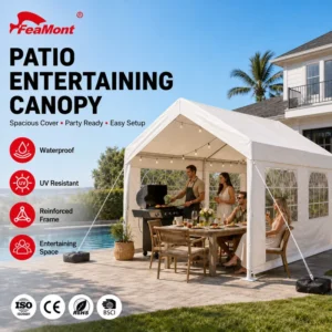 Premium Party Tent 10x20ft Outdoor Event Canopy Waterproof BBQ Tent Large Sun Shade Shelter for Home Party