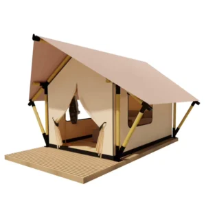 Premium Square Glamping Tent with Built in Bathroom & Chimney Port 6 8 Person Summer Use