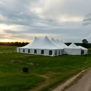 Premium Square Pole Tent with Window Sidewall 850g PVC Galvanized Frame for Luxury Outdoor Wedding Banquet & Dinner Receptions