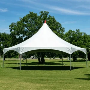 Premium Tension Pagoda Tent with Transparent Side Walls Sturdy Aluminum Frame for Upscale Wedding Banquets and Formal Gala Event