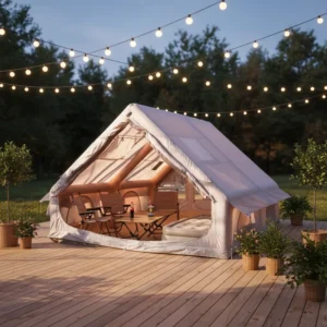 Premium Thickened Oxford Cloth Inflatable Tent Reinforced Seams Windproof Structure Ideal for Four Season Thickened Oxford Tent
