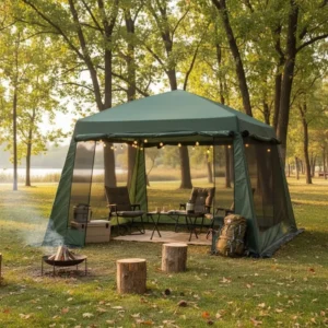 Premium UV Block Outdoor Camping Square Large Sunscreen Tent Multi-Person Canopy Mesh Awning Rainproof Mosquito-Proof Folding