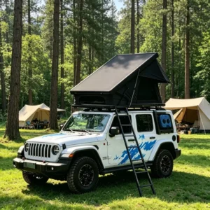 Premium Ultra Thin Rooftop Tent for Car Hard Shell Triangle Aluminium Car Rooftop Tent Roof Top Tent Hard Shell RTT