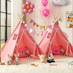 Princess Castle Play Tent for Kids Girls’ Pop Up Play Tent Indoor Outdoor Foldable Pink Play Tent Gift for Little Girls