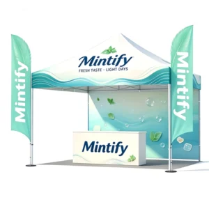 Printing Logo 40mm Aluminum Stand 600D Oxford Fabric Custom 3x3m Waterproof UV-Resistant Tradeshow Tent