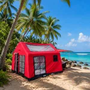 Professional 3×3.15m Red Inflatable Shelter 9.5sqm Knife Scraping PVC Base Emergency Relief Medical Clinic Dark Room