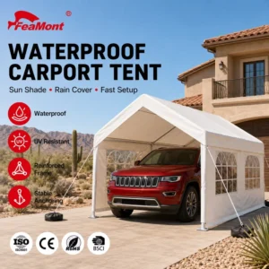 Professional Grade Carport All-Weather Car Canopy Portable Garage Shelter with Ground Anchors for Safe Parking