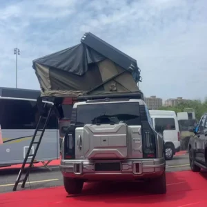 Professional Grade High Strength Impact Resistant Aluminum Alloy Rooftop Tent Quick Automatic Opening One Bedroom Mountain