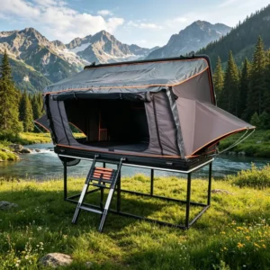 Professional HardShell Triangle RTT Aluminium Car Rooftop Tent Roof Top Tent Hard Shell Ultra Thin Rooftop Tent for Car