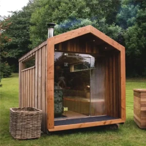 Professional Manufacturer Outdoor Sauna Cabin Sauna Dry Wet High End Hammam Wood Outdoor 1 Person With Sauna Stove