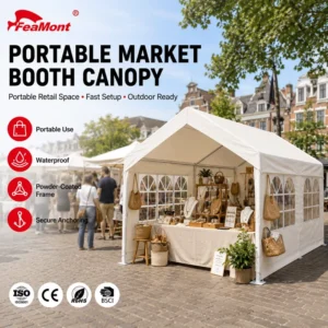 Professional Market Tent 10x20ft Outdoor Vending Tent Waterproof Trade Show Canopy for Product Launch and Expo
