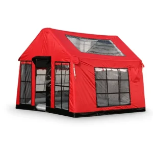 9.5sqm Red Inflatable Shelter 3×3.15m Knife-Scraping PVC Base Disaster Relief Emergency Medical Clinic Cabin