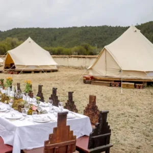 Professional Waterproof Four Season Luxury Outdoor Canvas Bell Tent Quick Automatic Opening One Bedroom for Camping Glamping